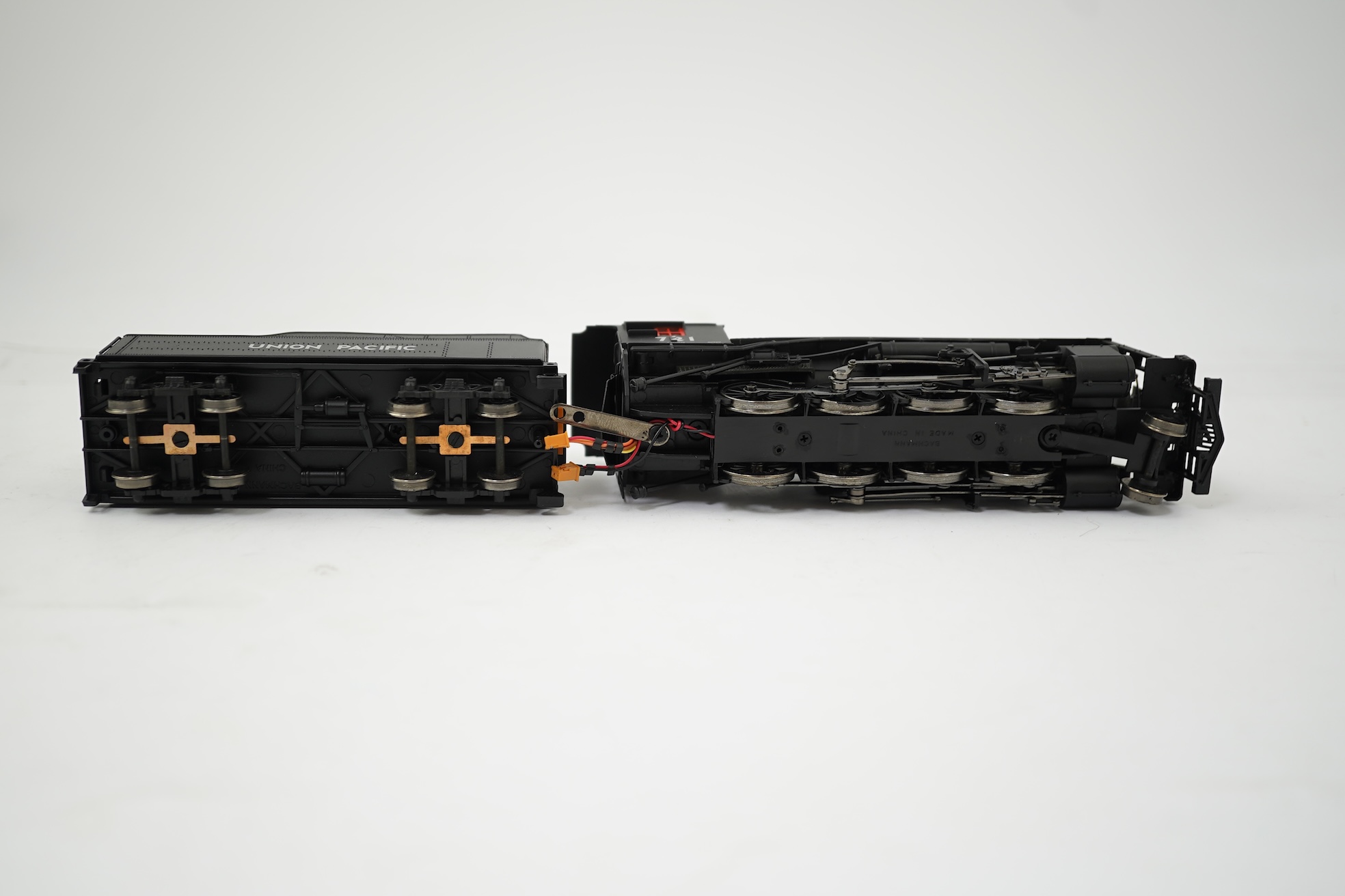 Two boxed HO gauge Spectrum by Bachmann Union Pacific locomotives; (11411) model of Baldwin Consolidation, 721, locomotive with bogie tender, together with (81813) model of 88, 0-6-0ST locomotive, powered for two rail op